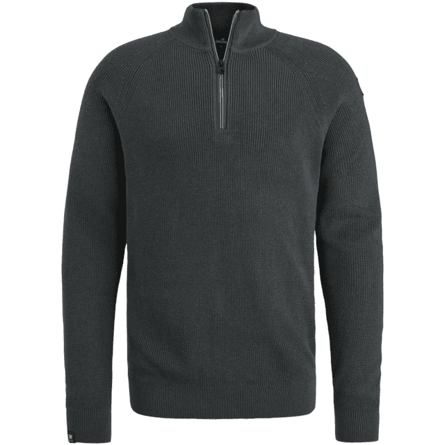 Vanguard - Half zip gentleman's deal cotton modal - Donkergrijs
