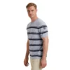 Vanguard Vanguard T-shirt gebreid | Blauw Gestreept | Katoen Linnen |