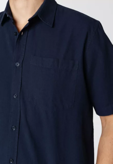 Clean Cut Copenhagen Overhemd korte mouw | Luca | Donkerblauw
