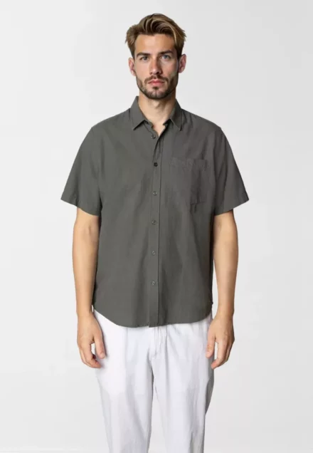 Clean Cut Copenhagen Korte mouwen overhemd | Luca shirt | Army