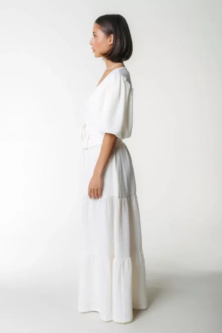Colourful Rebel Lange rok | Dewi Knitted Structure | Wit