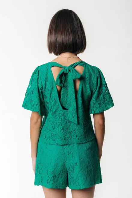 Colourful Rebel Top | Romee Lace Bow Top | Groen