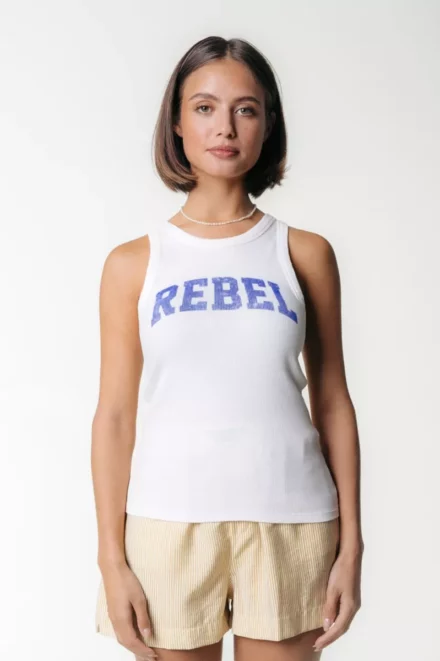 Colourful Rebel Top | Sachi Rebel Rib Tanktop | wit