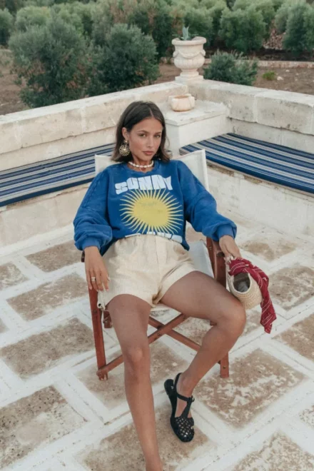 Colourful Rebel Trui | Sunny Days Acid Wash | Blauw