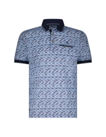 Fellows United Fellows United polo | Korte mouw | Blauw print |