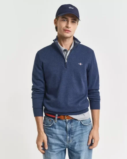 GANT Half zip sweater | Katoen | Donkerblauw