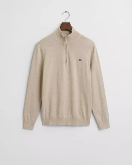 GANT Half Zip trui | Lichtbeige