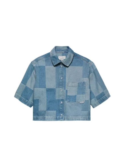 Catwalk Junkie Catwalk Junkie | Shirts km denim | Blauw | patchwork blouse