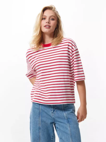 Catwalk Junkie Striped loose fit T-shirt | Toreador