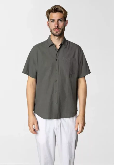 Clean Cut Copenhagen Korte mouwen overhemd | Luca shirt | Army