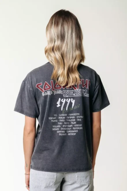 Colourful Rebel Loose Fit T-shirt | Concert Acid Wash