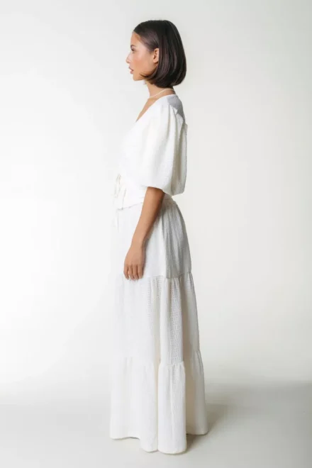 Colourful Rebel Lange rok | Dewi Knitted Structure | Wit