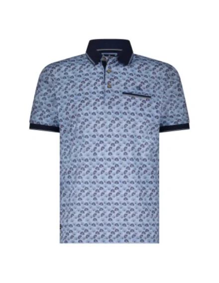 Fellows United Fellows United polo | Korte mouw | Blauw print |
