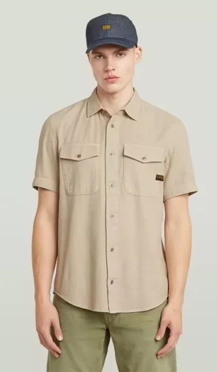 G-Star Korte mouw overhemd | Shirt Marine | Slim fit