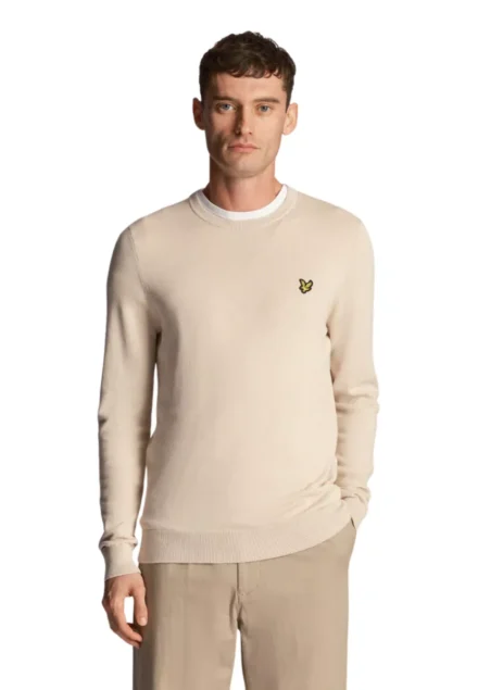 Lyle & Scott Lyle & Scott trui | Ronde hals | Katoen | Beige |