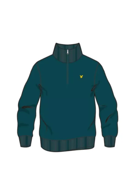 Lyle & Scott Lyle & Scott | Loopback Quarter Zip Sweatshirt | Groen |