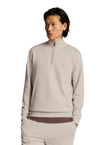 Lyle & Scott Lyle & Scott | Superfijn katoen | Heren trui met 1/4 Zip | Beige |