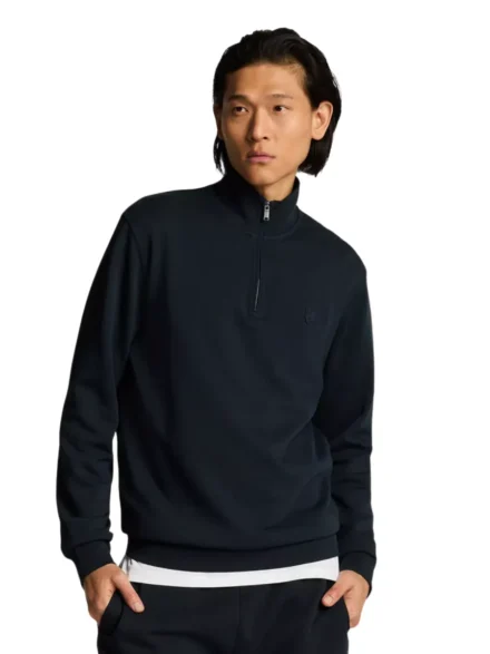 Lyle & Scott Lyle & Scott trui met rits | Katoen | Donkerblauw |