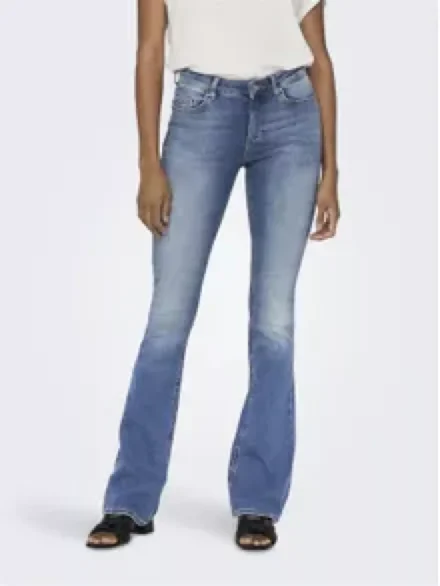 Only Only | Onlblush Mid Flared Denim | Lengte 34 |