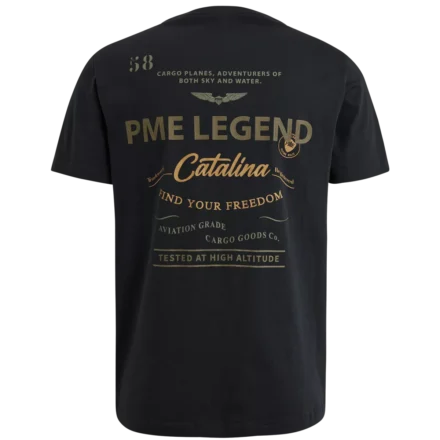 PME-JEANS T-shirt | Backprint | Donkerblauw