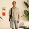 Quotrell Damson T-shirt | Faden olive/White