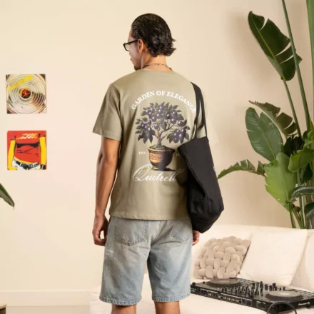 Quotrell Damson T-shirt | Faden olive/White