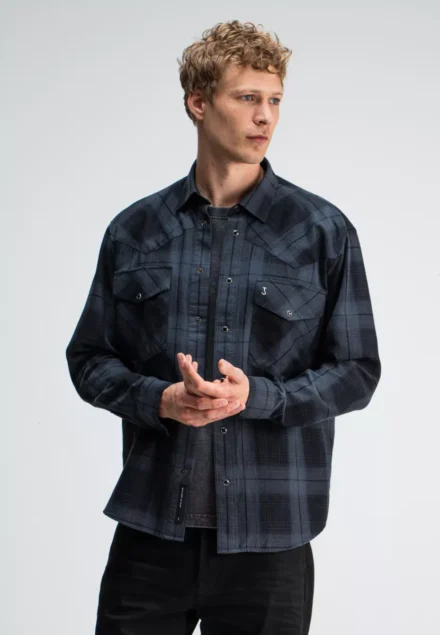 butcher of blue butcher of blue | M2524022 | Zwart | Carter West Black Check Shirt