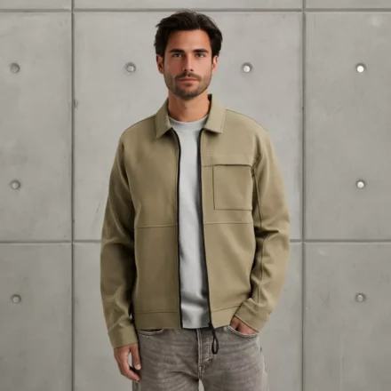 Cast Iron Cast Iron | Vest | Beige | Zip jacket interlock | CSW2508432