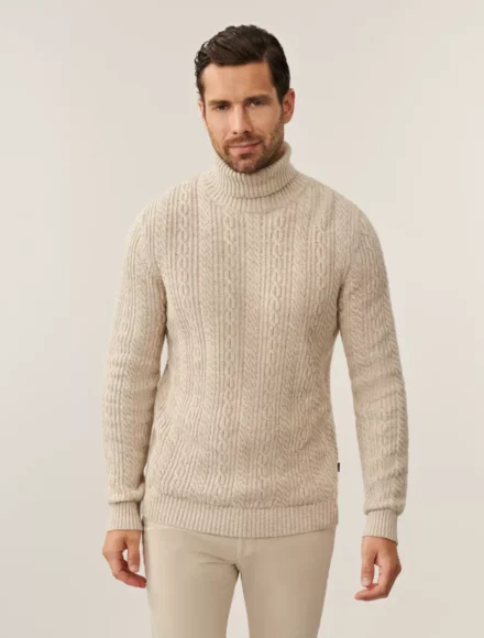 Cavallaro Cavallaro | Truien wol | Beige | Mergio Roll Neck