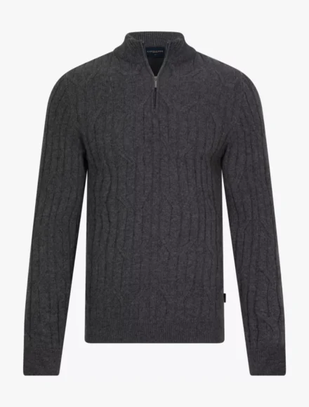 Cavallaro Cavallaro | Truien wol | Grijs | Organto Half Zip Pullover | 118255011