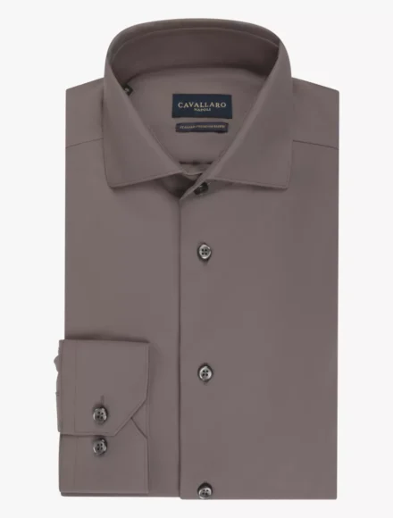 Cavallaro Cavallaro | Overhemd lane moue | Travelshirt | Taupe | Tanisco