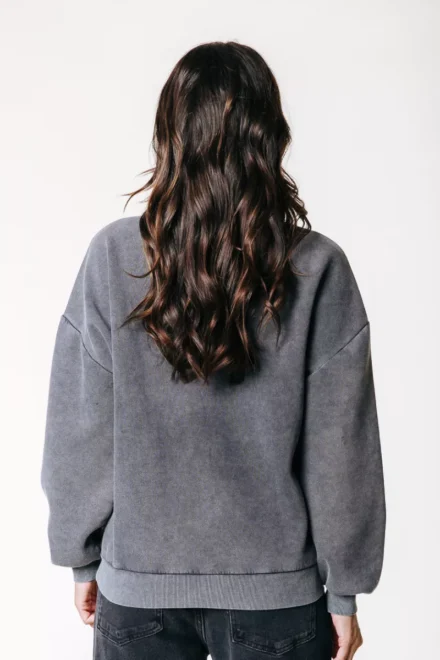 Colourful Rebel Colourful Rebel | Sweater | Zwart | Western Logo Acid Wash