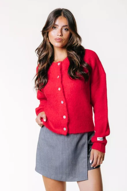 Colourful Rebel Colourful Rebel | Vest | Rood | yara knited cardigan