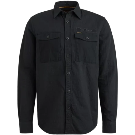 PME-JEANS PME-JEANS | Shirts lm katoen | Zwart | Long Sleeve Quilt poplin