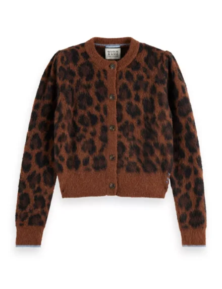 Scotch & Soda Scotch & Soda | Vest | Bruin | Fuzzy Jaquard Cardigan