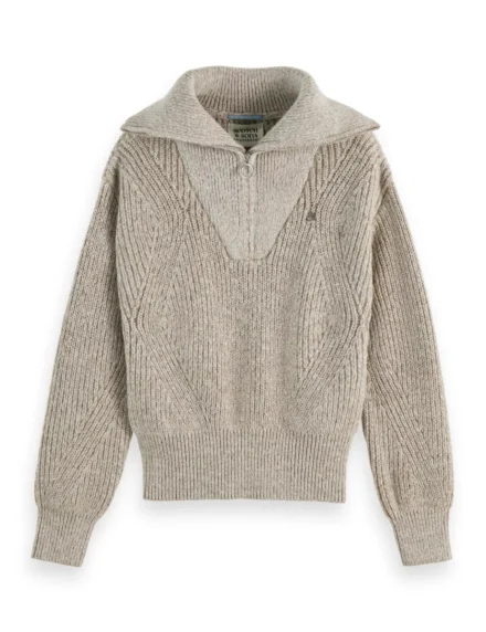 Scotch & Soda Scotch & Soda | Truien katoen | Beige | Half Zip Pullover