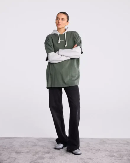 Stieglitz Stieglitz | T-shirt rh | Groen | Basic Worn Out T-shirt