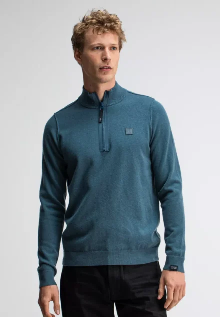 butcher of blue butcher of blue | Truien wol | Blauw | Clifden Half Zip