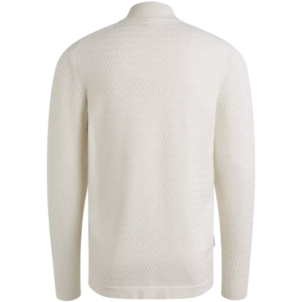 Cast Iron Cast Iron | Truien katoen | Wit | Half zip Collar