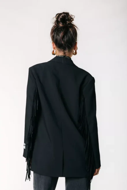 Colourful Rebel Colourful Rebel | Colberts | Zwart | Jesra fringe blazer