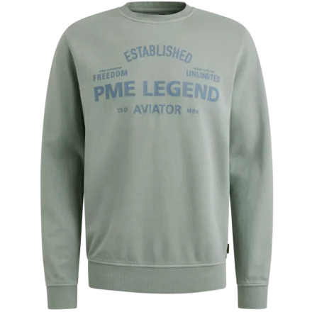 PME-Legend PME | Sweater | Sweatshirt met artwork | Groen | PSW2508430