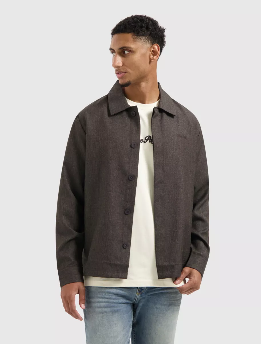 Pure Path | Oxford Melange Overshirt | Bruin | 25030203 1 Pure Path Pure Path | Oxford Melange Overshirt | Bruin | 25030203