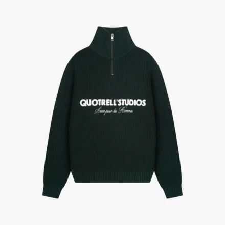 Quotrell Quotrell | Truien katoen | Blauw | Jace knitted half zip