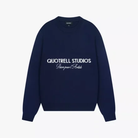Quotrell Quotrell | Truien katoen | Blauw | mondrian knitted sweater