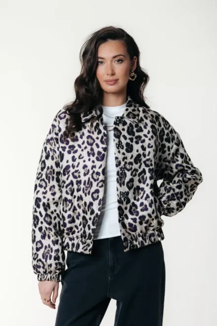 Colourful Rebel Colourful Rebel | Jas kort | Beige | Bente Leopard Jacq Bomber