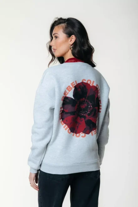 Colourful Rebel Colourful Rebel | Sweater | Grijs | CR Round flower