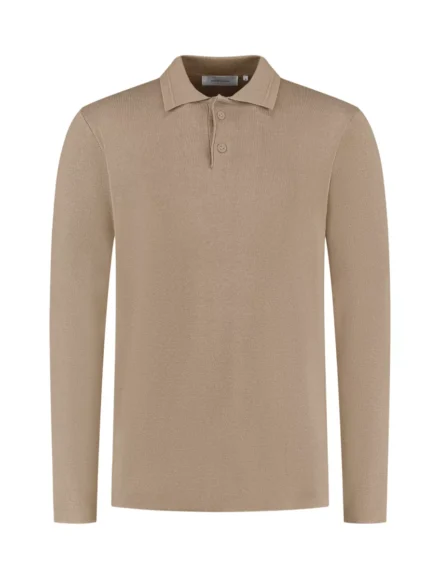 Pure Path Pure Path | Lange mouw Polo | Beige | 25030810