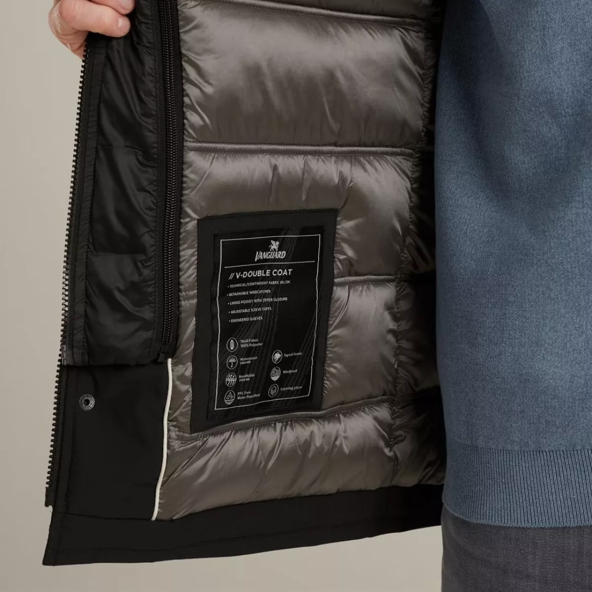 Vanguard | Winterjas V-double coat | Zwart | VJA2509176 6 Vanguard Vanguard | Winterjas V-double coat | Zwart | VJA2509176