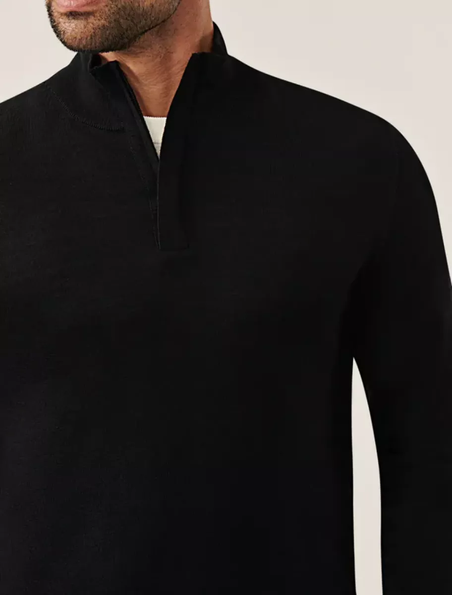 Cavallaro | Truien wol | Zwart | 118255027 | Saronno Zip Pullover 2 Cavallaro Cavallaro | Truien wol | Zwart | 118255027 | Saronno Zip Pullover