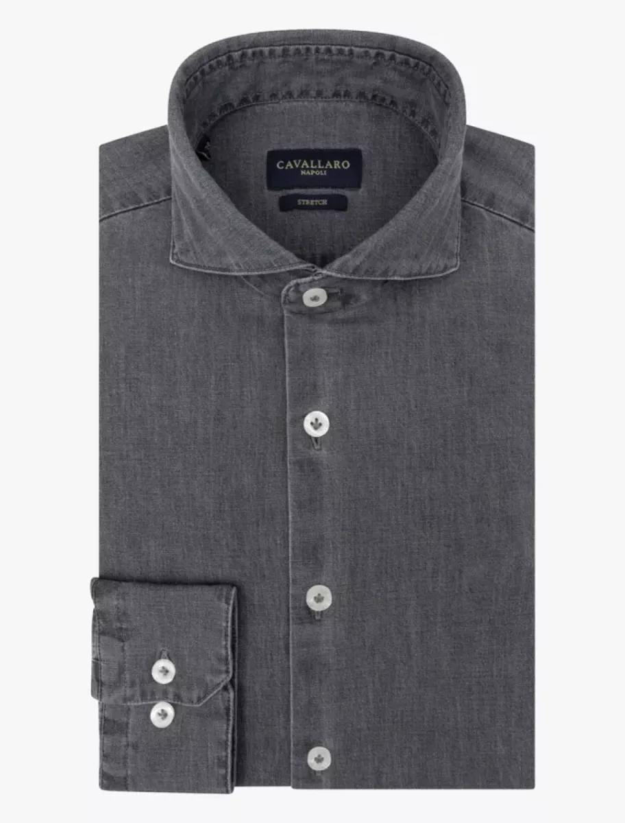 Cavallaro | Denim overhemd | Grijs | Denimo 2 Cavallaro Cavallaro | Denim overhemd | Grijs | Denimo